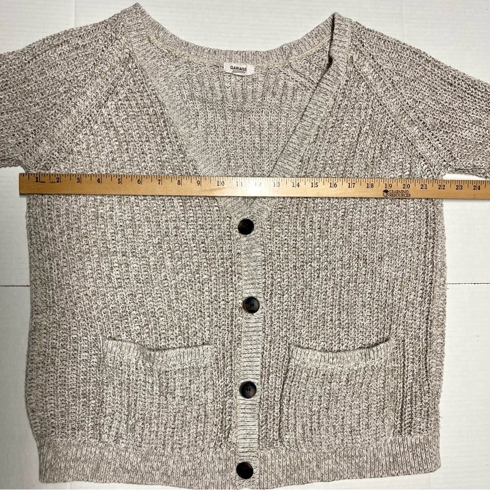 Garage Women's Beige Knit Cardigan Sweater - Picture 4 of 8